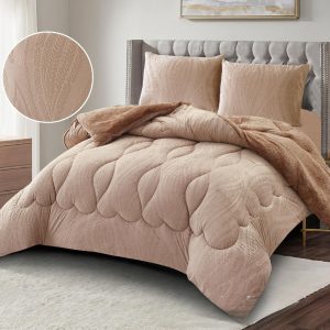 Double quilt 3 pieces EMBOSSED.code390.size240*220.color.Beige